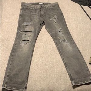 Express distressed slim black jeans